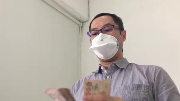 Thailändische Baht Banknoten Zählen — Stockvideo