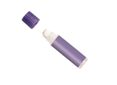 Kapağı beyaza izole edilmiş yapıştırıcı çubuğu