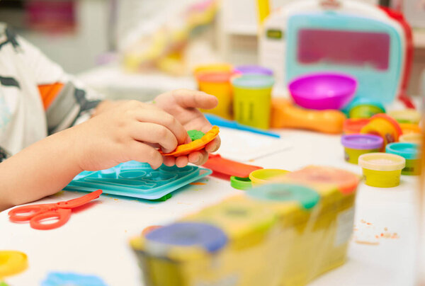 Child play clay toy with learning