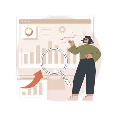 Finansal yönetim sistemi soyut konsept vektör çizimi.