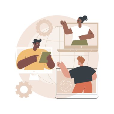 Çevrimiçi buluşma konsept vektör çizimi.