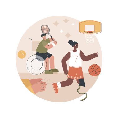 Engelli spor soyut konsept vektör illüstrasyonu.