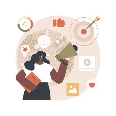 Makropazarlama soyut konsept vektör çizimi.