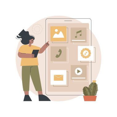 Doğal mobil uygulama soyut konsept vektör çizimi.