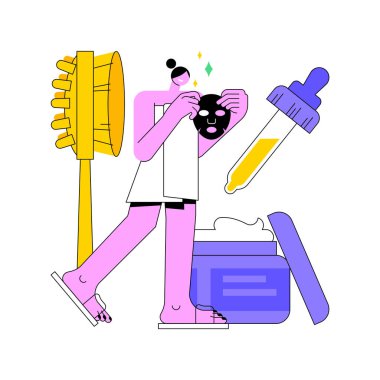 Yüz maskesi soyut konsept vektör çizimi.