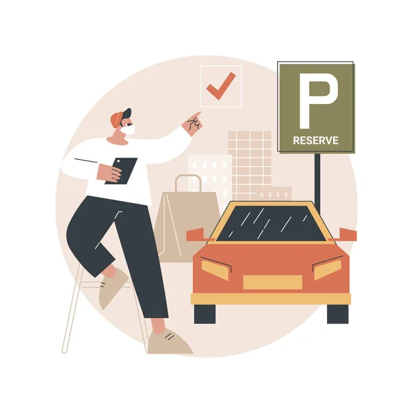 Fenntartható parkolóhely útszéli pickup absztrakt koncepció vektor illusztráció. — Stock Vector