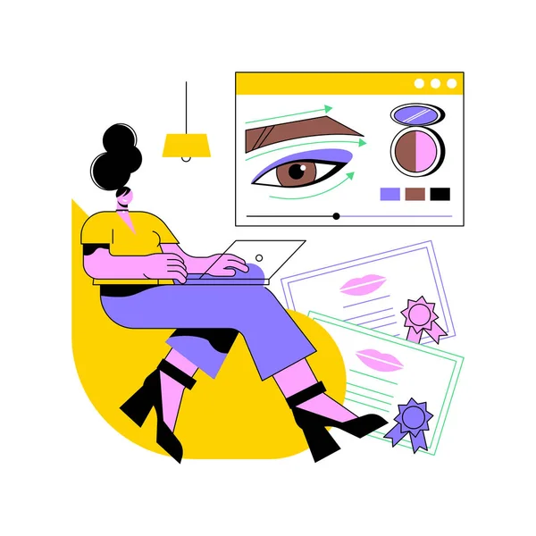 Makeup kurser abstrakt begrepp vektor illustration. — Stock vektor