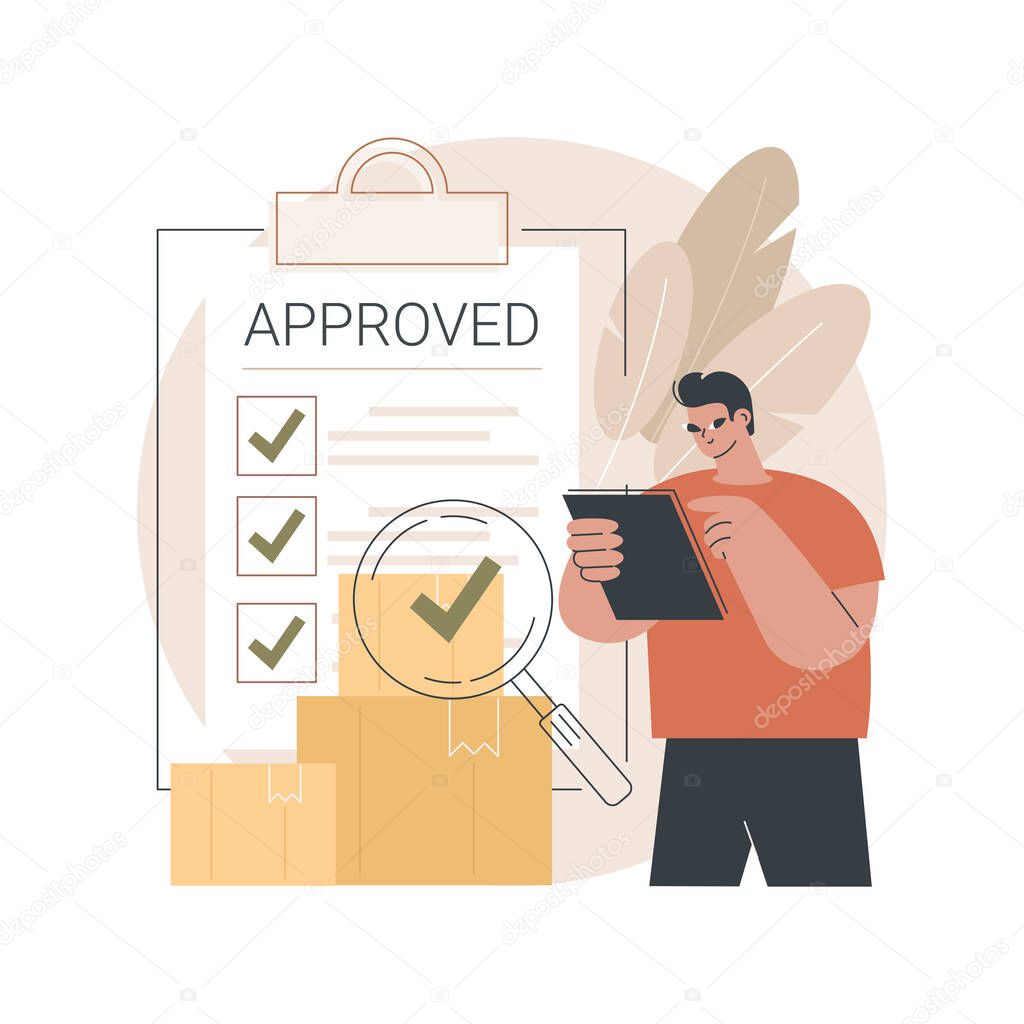 Product quality control abstract concept vector illustration.