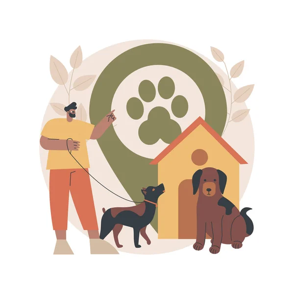 Dogs friendly place abstract concept vector illustration. — Stock Vector