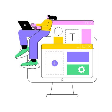 Web sitesi şablonu soyut konsept vektör çizimi.