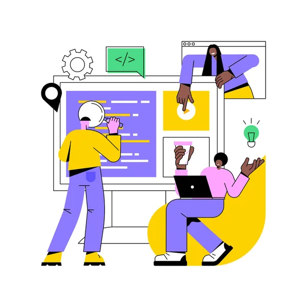 Equipe de desenvolvimento de software conceito abstrato ilustração vetorial. —  Vetores de Stock