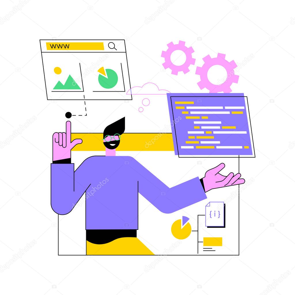 Website development abstract concept vector illustration.