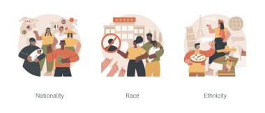 İnsan çeşitliliği soyut konsept vektör çizimleri.