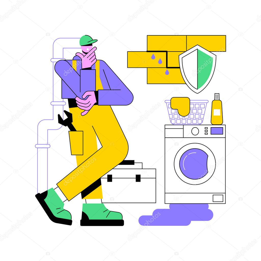 Basement services abstract concept vector illustration.