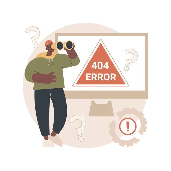 404 fel abstrakt begrepp vektor illustration. — Stock vektor