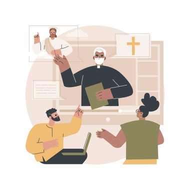 Teolojik dersler soyut konsept vektör çizimi.