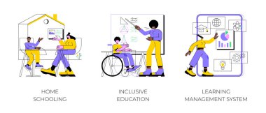 Özel okul müfredatı soyut konsept vektör çizimleri.