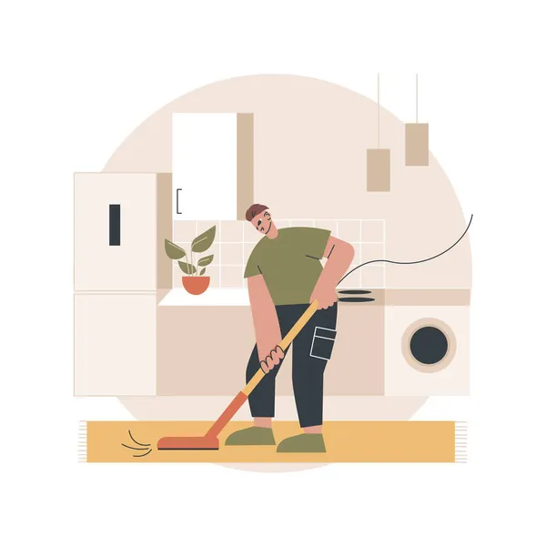 Dads and housework abstract concept vector illustration. — Stock Vector