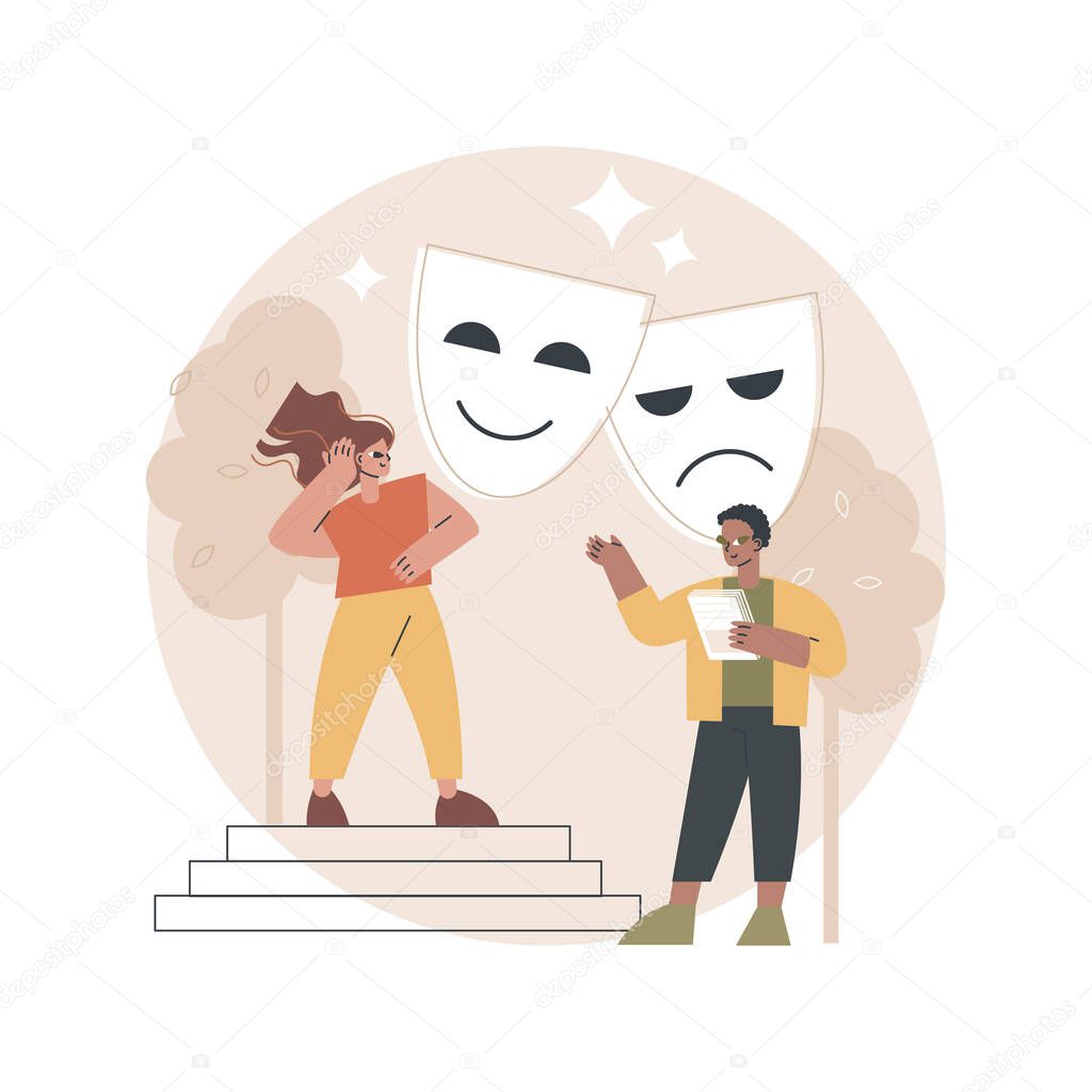 Theatre camp abstract concept vector illustration.