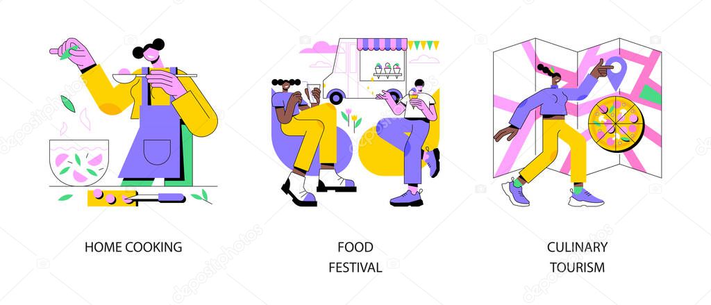Traditional meal abstract concept vector illustrations.