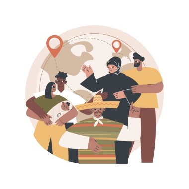 Uluslararası göç soyut konsept vektör çizimi.