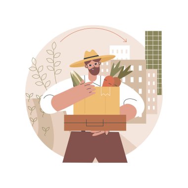 Kırsal göç soyut konsept vektör çizimi.