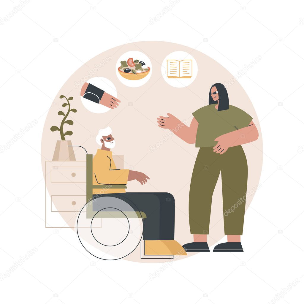 Home help abstract concept vector illustration.