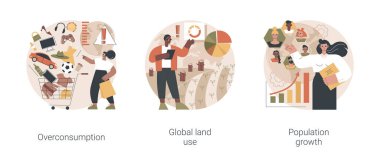 Küresel çevresel veri soyut konsept vektör çizimleri.