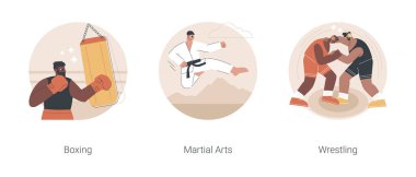 Dövüş sporu soyut konsept vektör çizimleri.