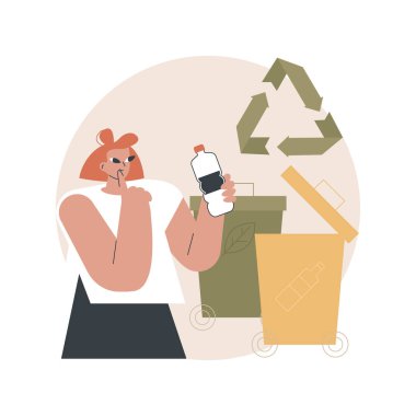 Çöp toplama ve soyut konsept vektör illüstrasyonunu sıralama.