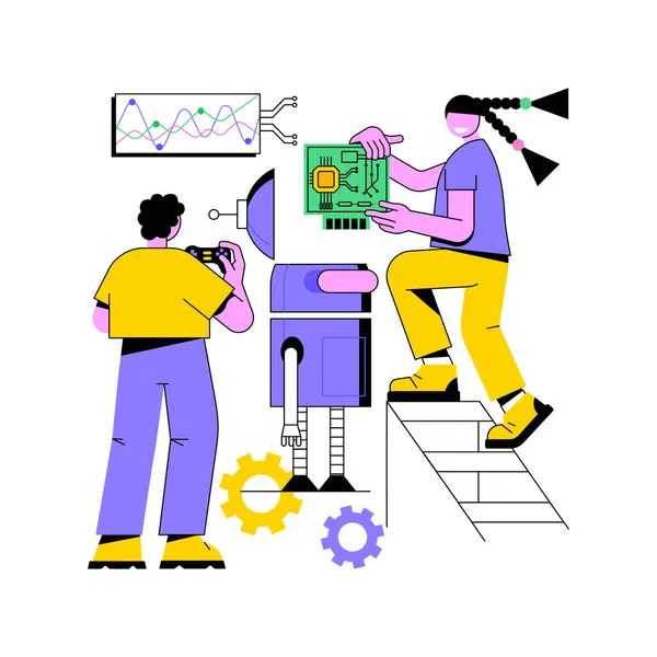 Ingenjörskonst för barn abstrakt koncept vektor illustration. — Stock vektor