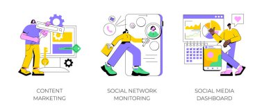 SMM stratejisi soyut konsept vektör çizimleri.