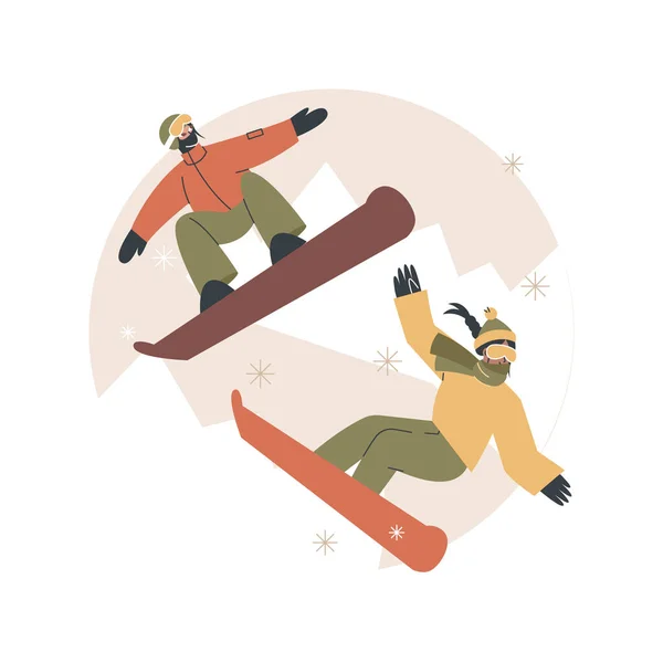Winter extreme sporten abstract concept vector illustratie. — Stockvector