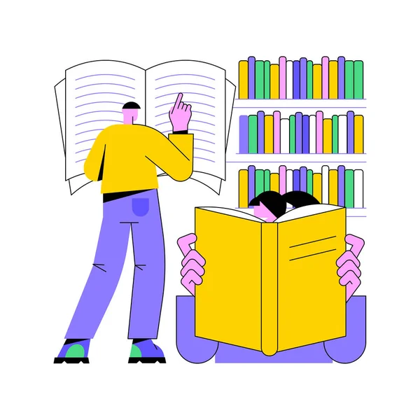 Libreria pubblica concetto astratto vettoriale illustrazione. — Vettoriale Stock