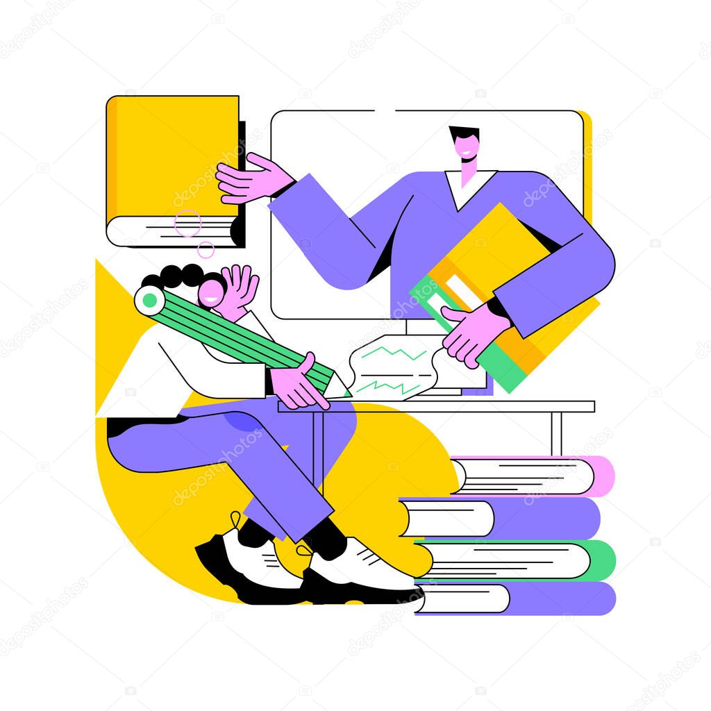Distance learning abstract concept vector illustration.