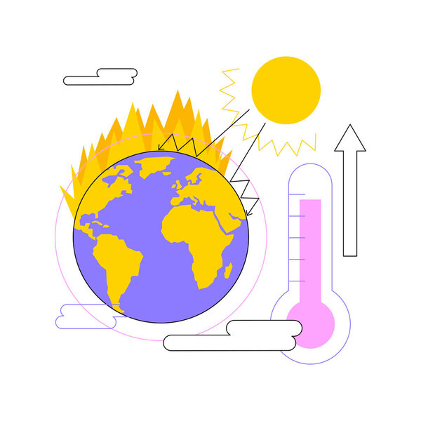 Greenhouse effect abstract concept vector illustration.