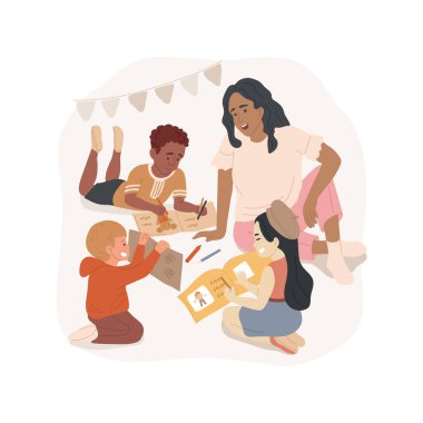 Hikaye günlüğü izole edilmiş çizgi film vektör çizimleri oluştur.