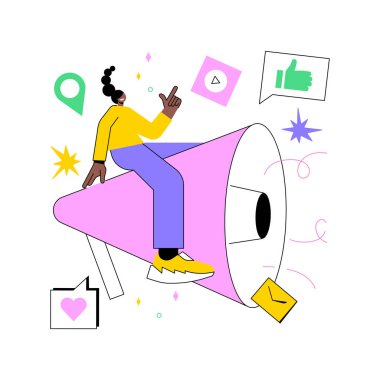 Soyut konsept vektör illüstrasyonunun reklamı.