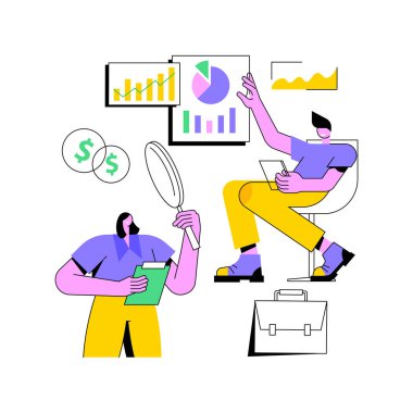 Finansal danışman soyut konsept vektör çizimi.