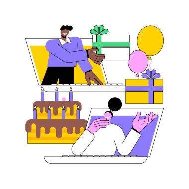 Online soyut konsept vektör illüstrasyonu paylaşımı.