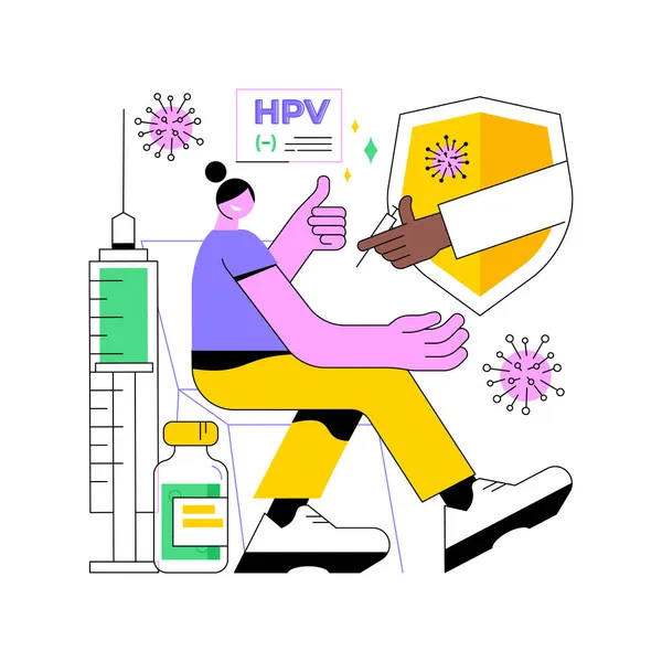 Illustration vectorielle du concept abstrait de vaccination contre le VPH. — Image vectorielle