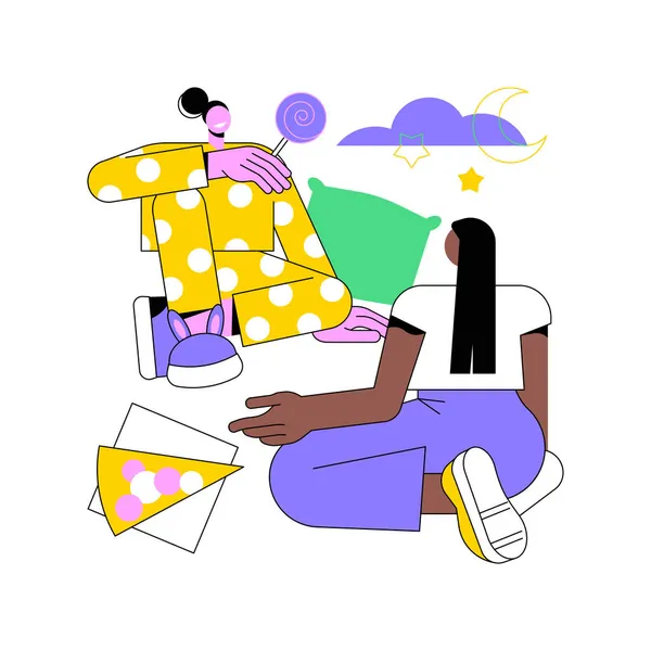 Pyjama-Party abstraktes Konzept Vektor Illustration. — Stockvektor