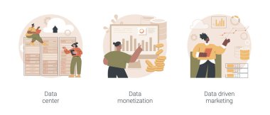 Veri tabanı soyut konsept vektör çizimleri satılıyor.