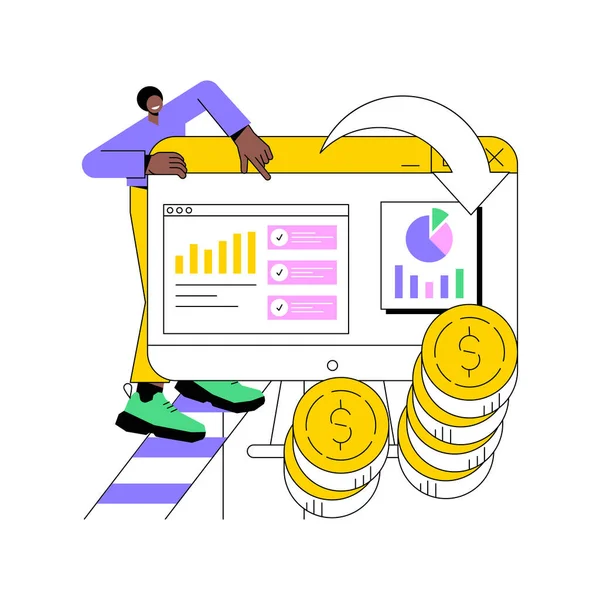 Monetização de dados conceito abstrato ilustração vetorial. — Vetor de Stock