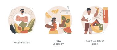 Organik gıda diyeti soyut konsept vektör çizimleri.