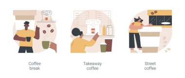 Kahve soyut konsept vektör çizimleri iç.