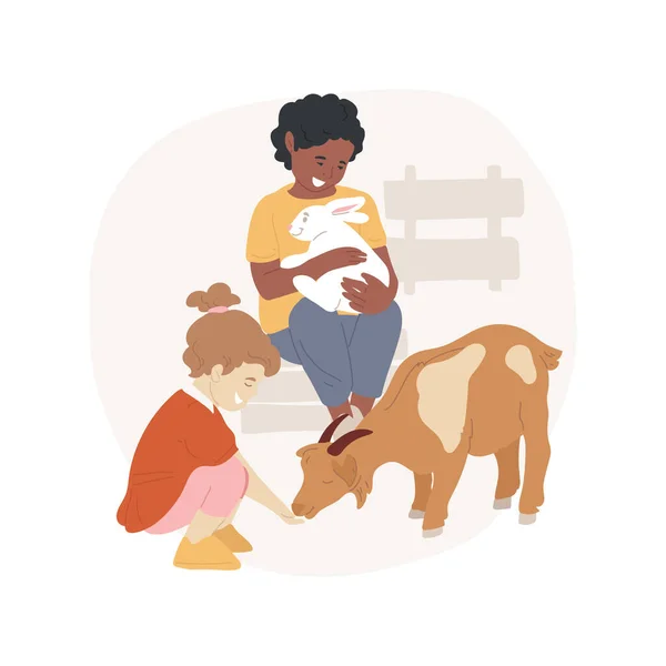 Petting zoo isolated cartoon vector illustrations. — 图库矢量图片