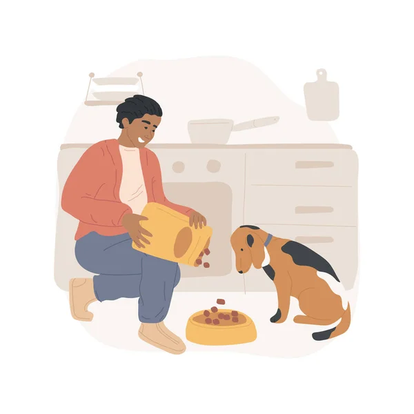 Alimentando um cão ilustrações vetor de desenhos animados isolados. —  Vetores de Stock