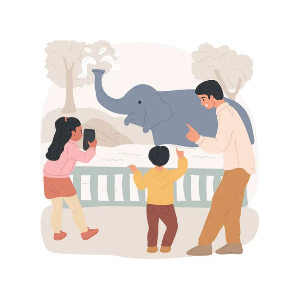Tirando foto de um elefante isolado desenhos animados ilustrações vetoriais. — Vetor de Stock