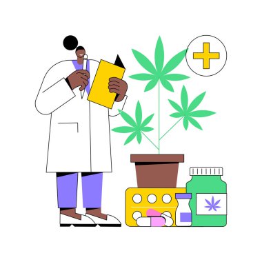Tıbbi marihuana soyut konsept vektör çizimi.